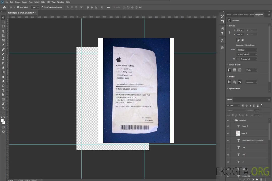 Reçu de paiement de la société Apple template